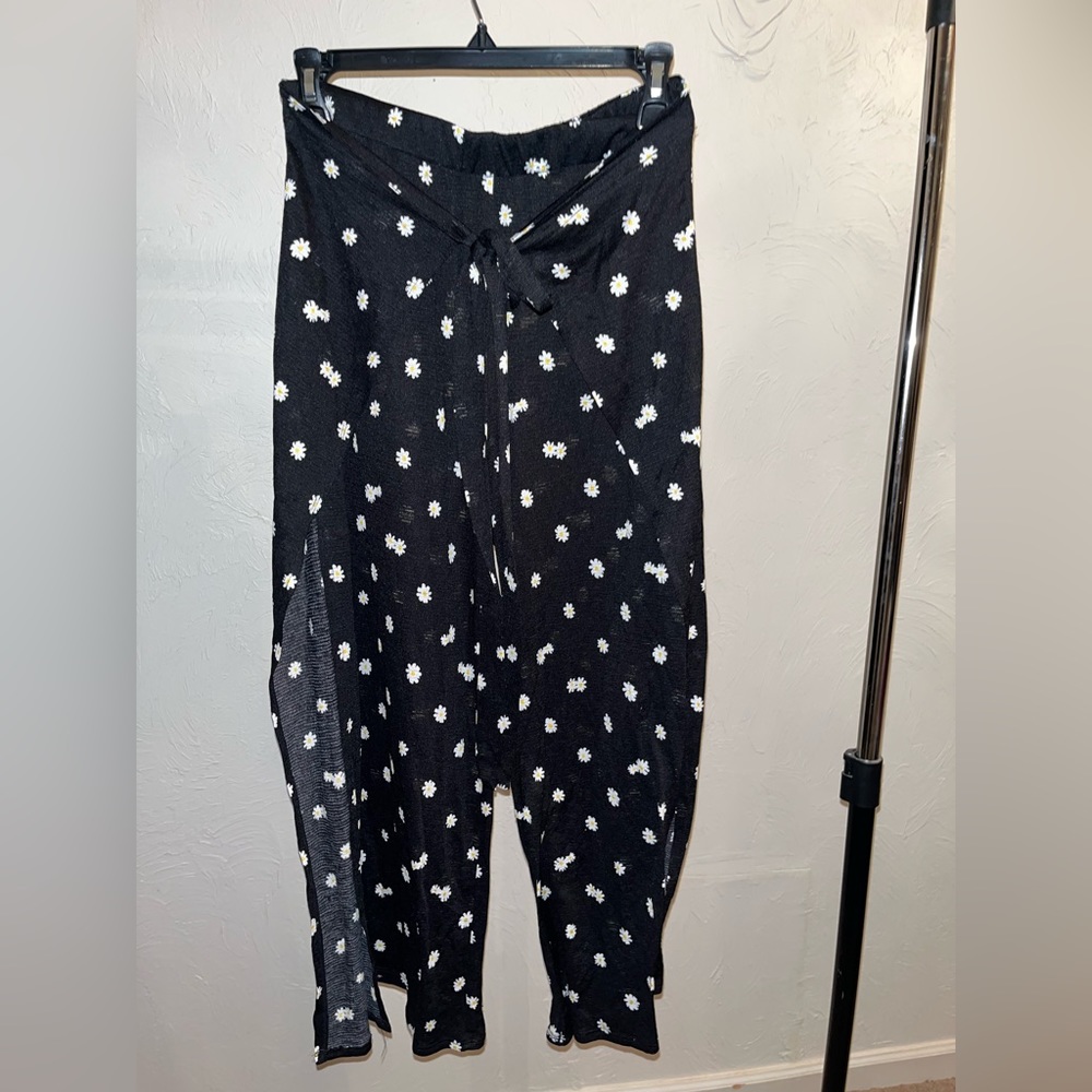 Slit leg floral boho pants